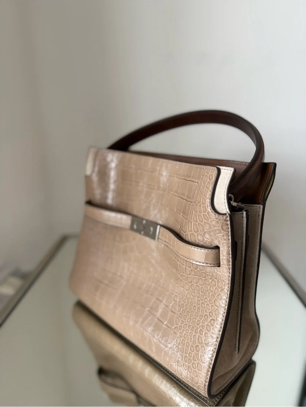 Tory Burch Small Lee Radziwill Embossed Double Bag $1,098